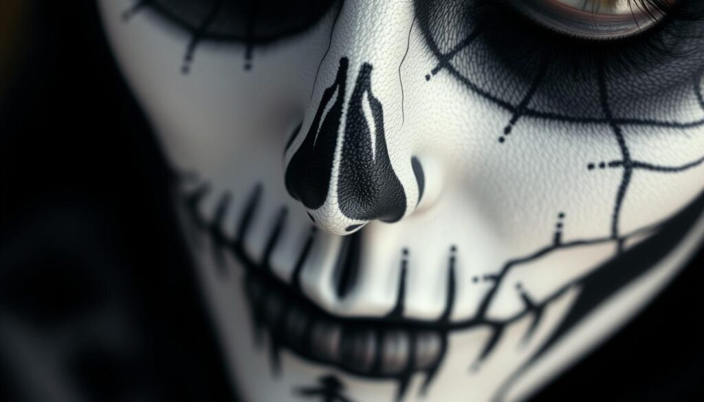 skeleton nose makeup